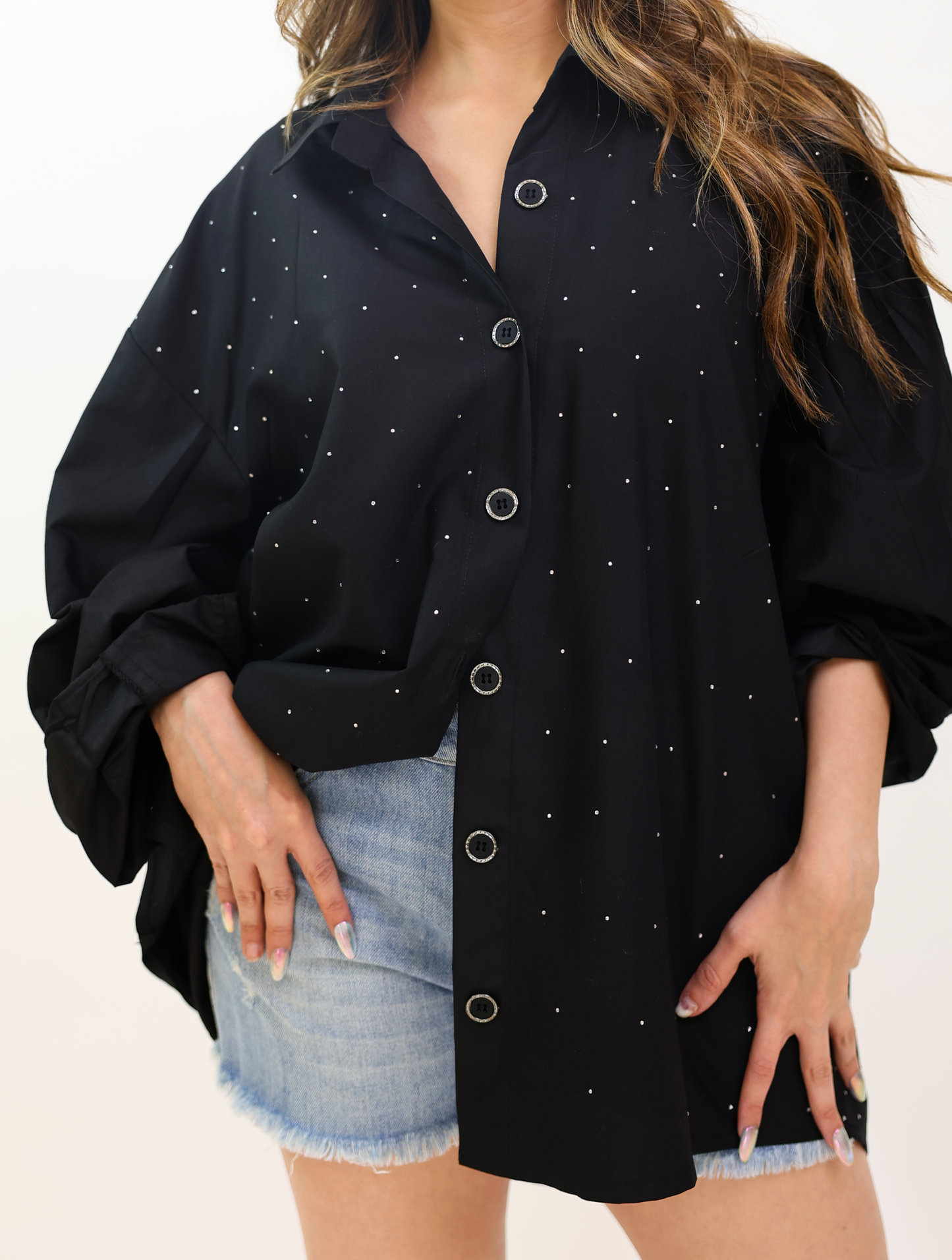 Midnight Stud Oversized Shirt