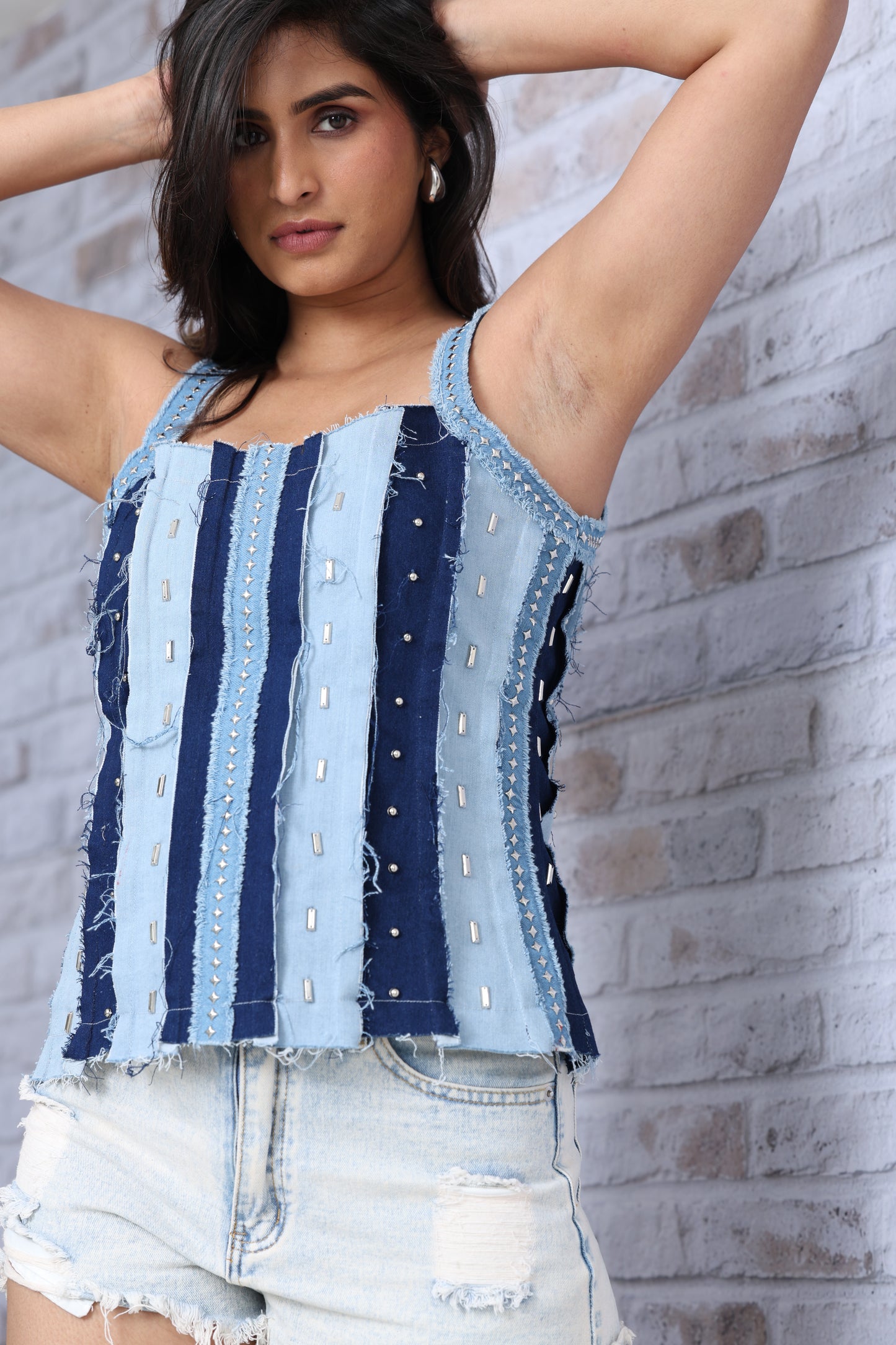 Denim Stripe Tank Top