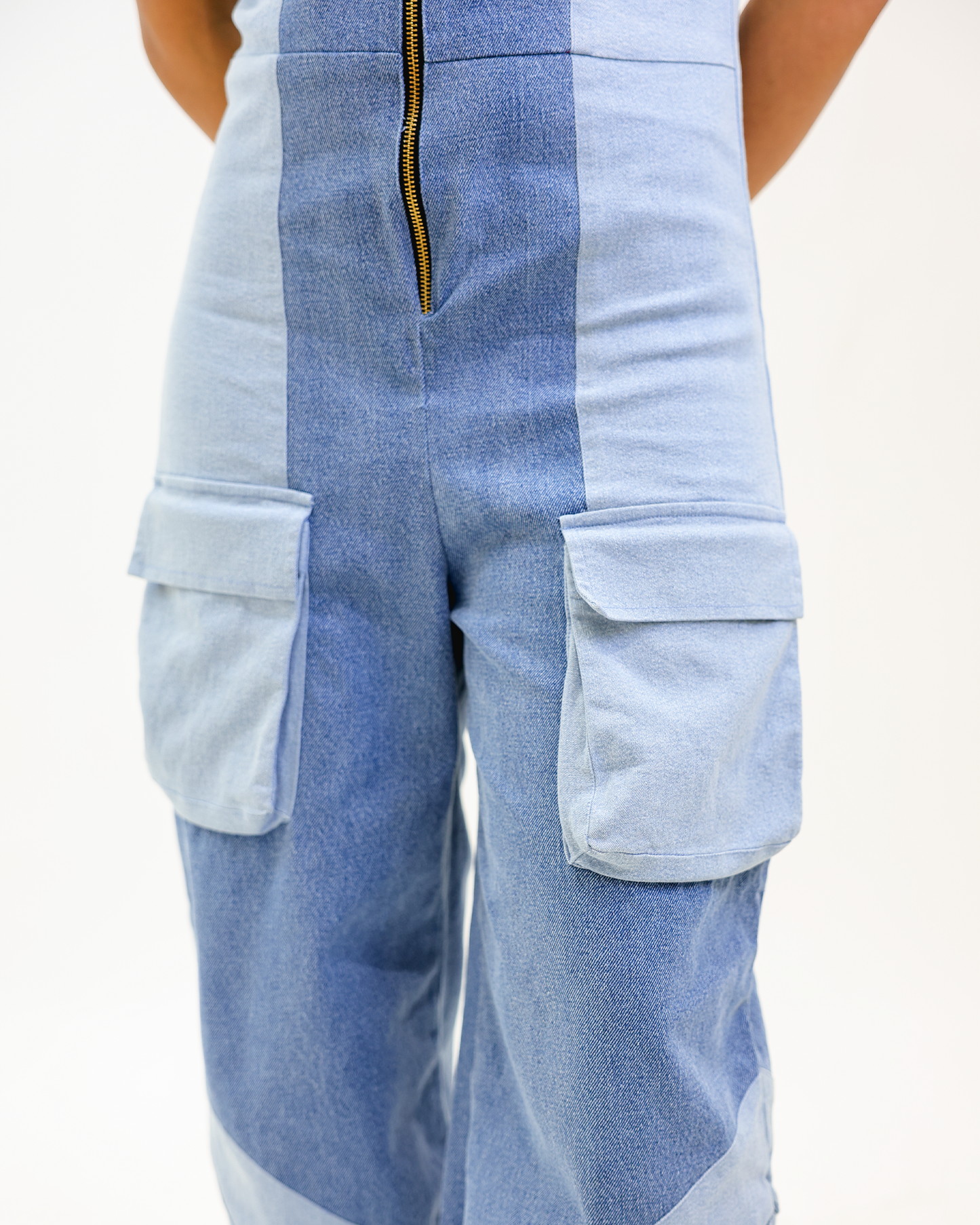 Power block dual tone jumpsuit close up by Noa- Made with love