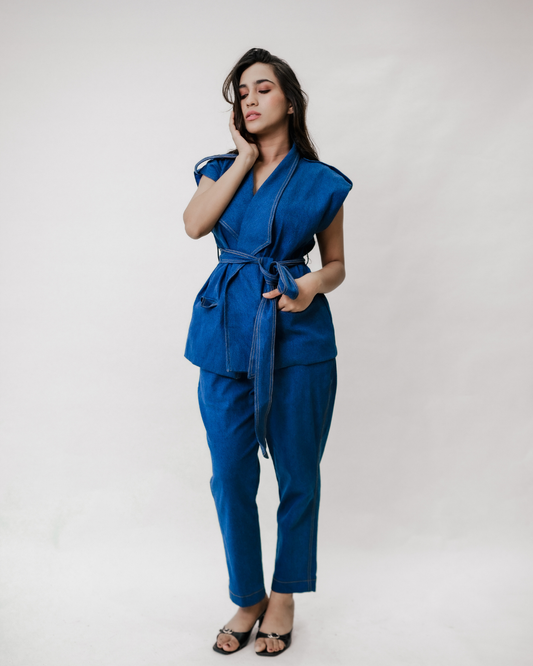 Indigo Wrap Co-ord