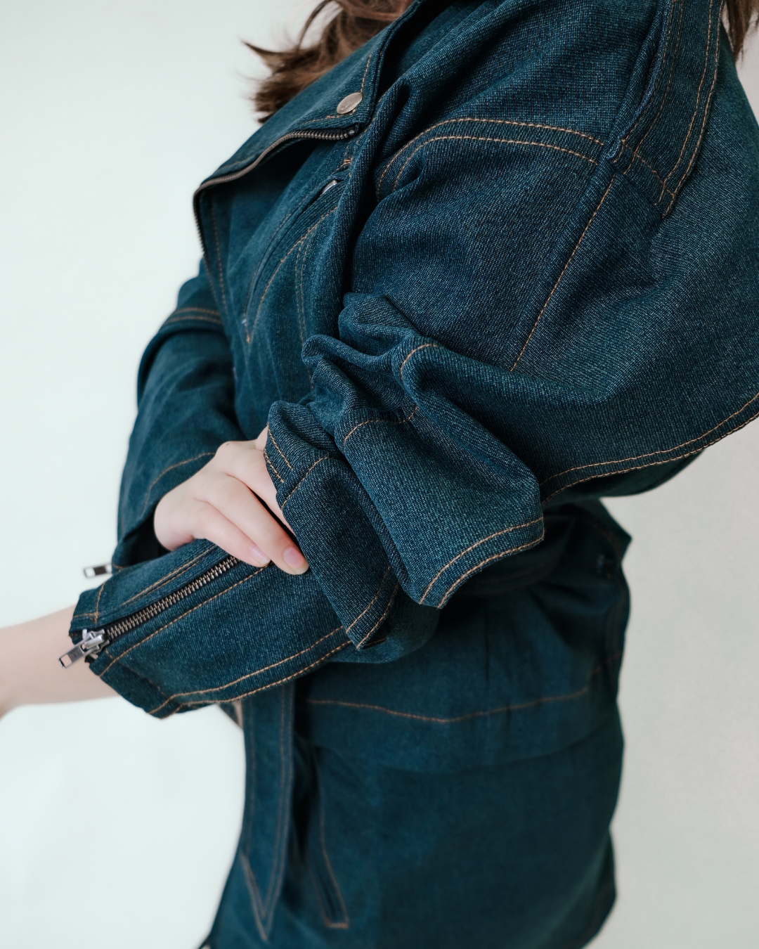Dark Wash Belted Denim Dress