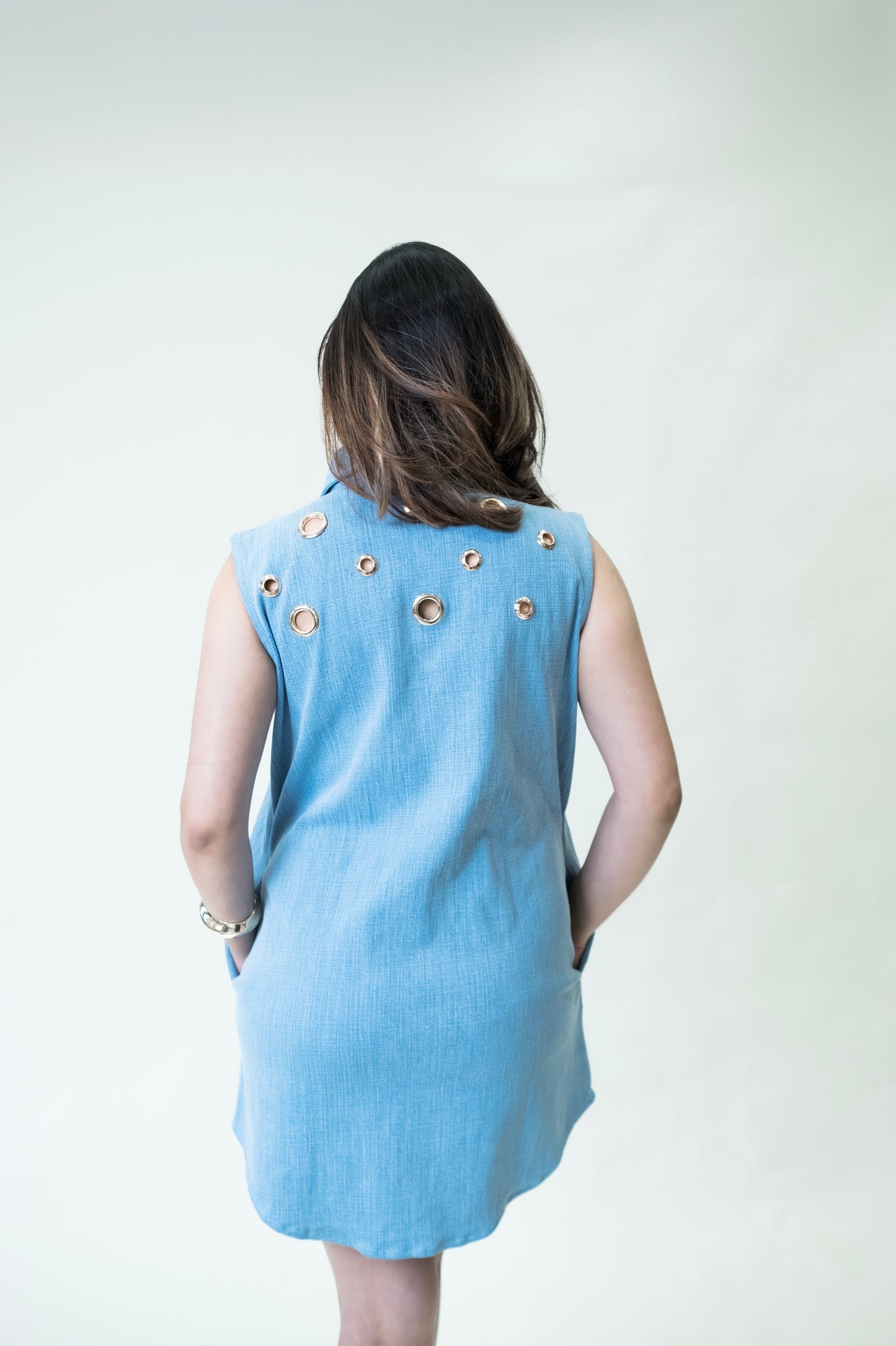 Eyelet Detail Shirt Dress
