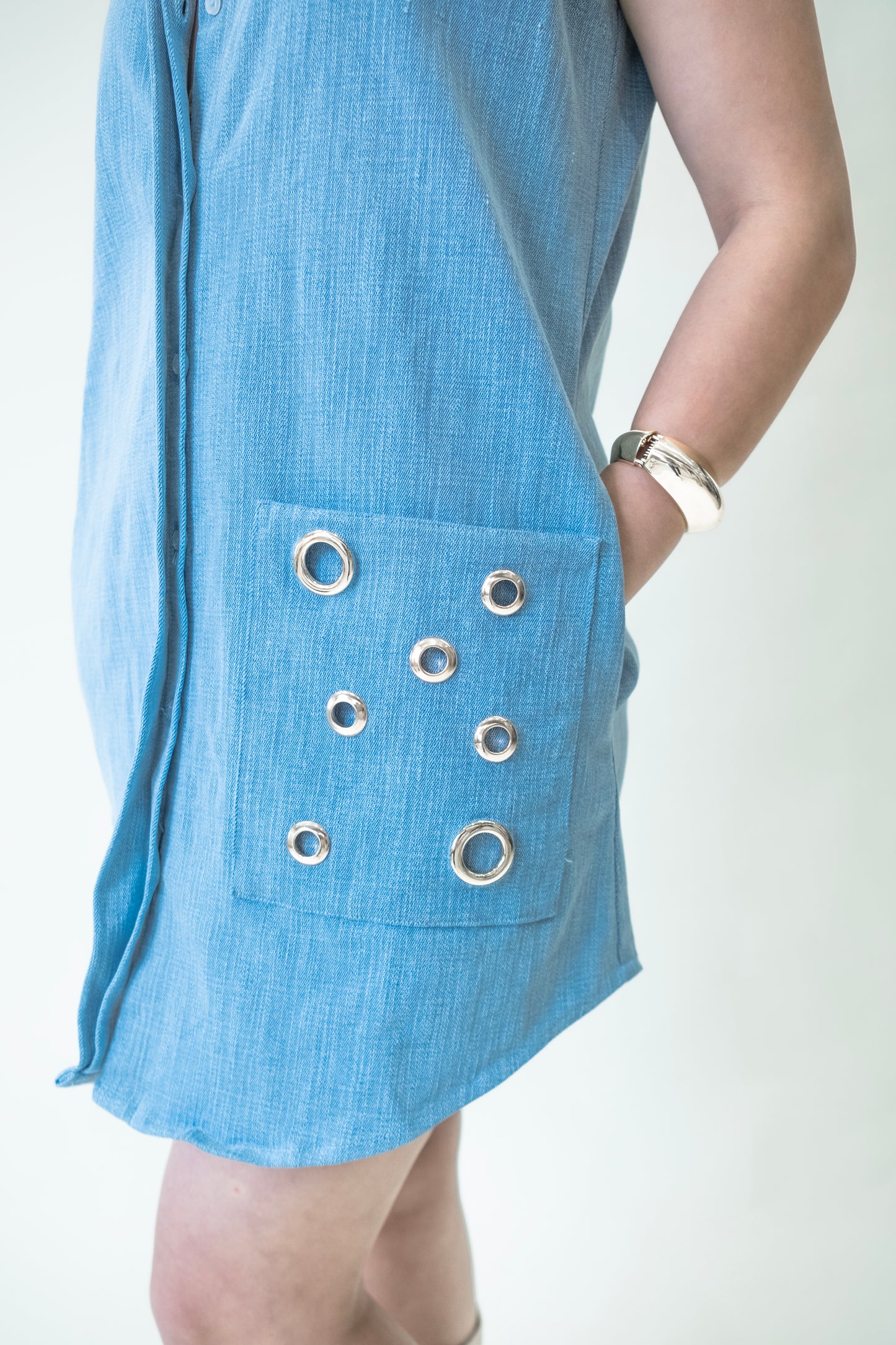 Eyelet Detail Shirt Dress