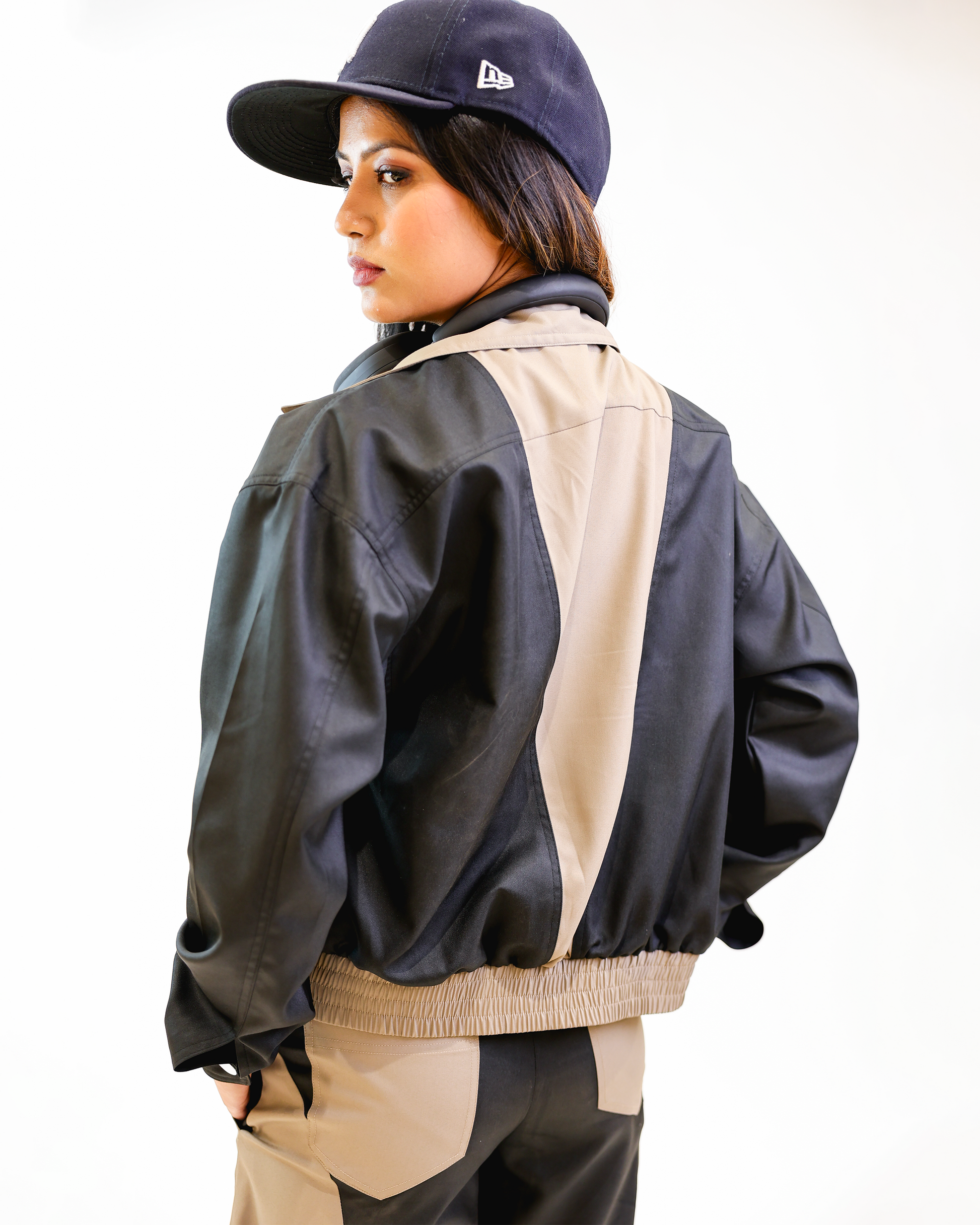 Double impact bomber set back look by Noa-Made with Love