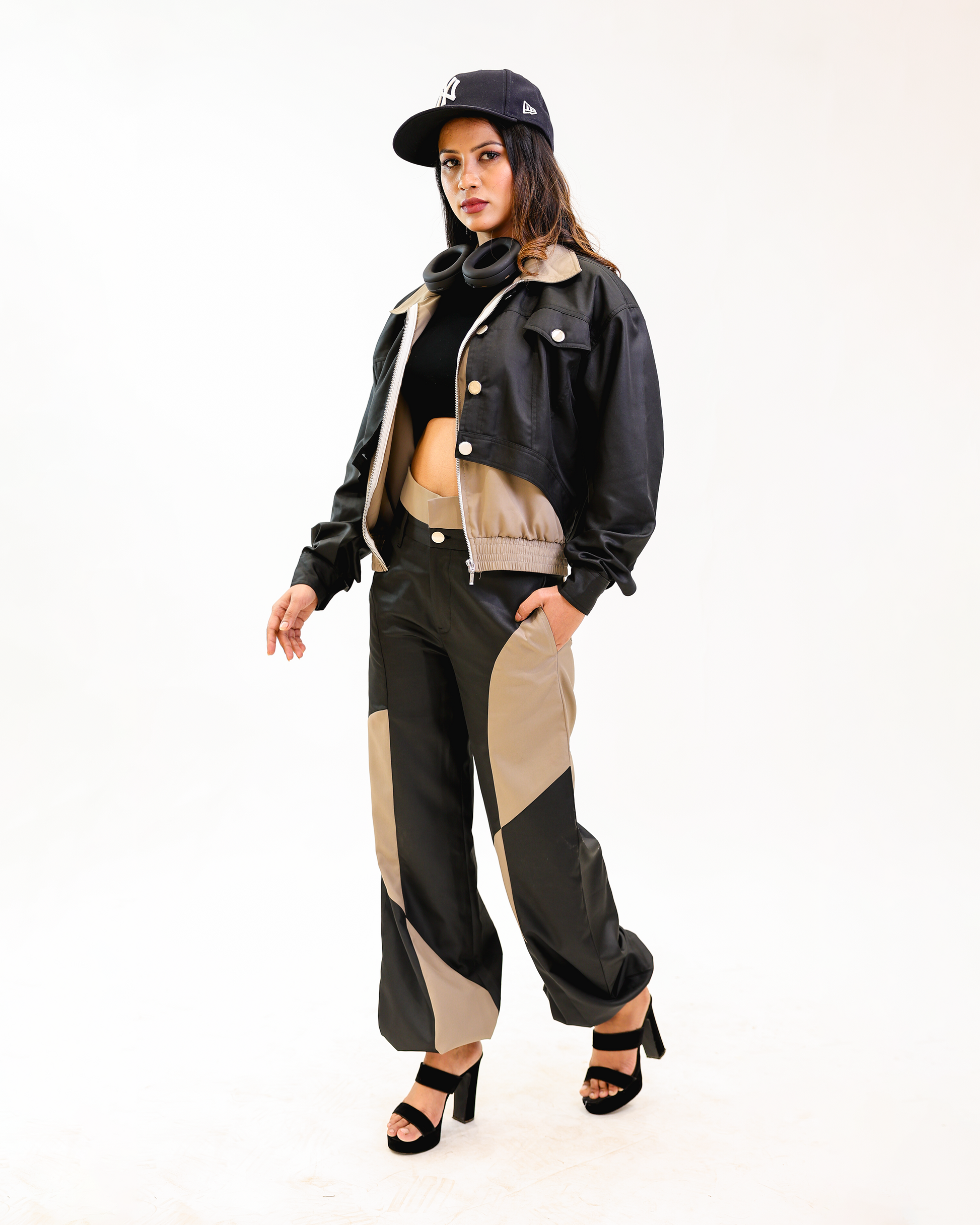 Double impact bomber leather set by Noa-Made with Love