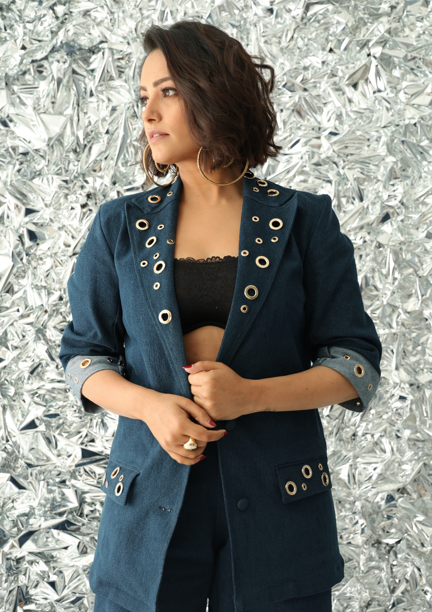 Blazer set with Metallic Loops