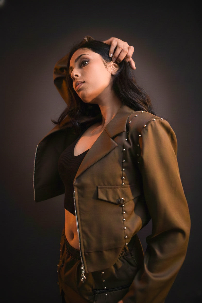 Military Brown Skirt Set