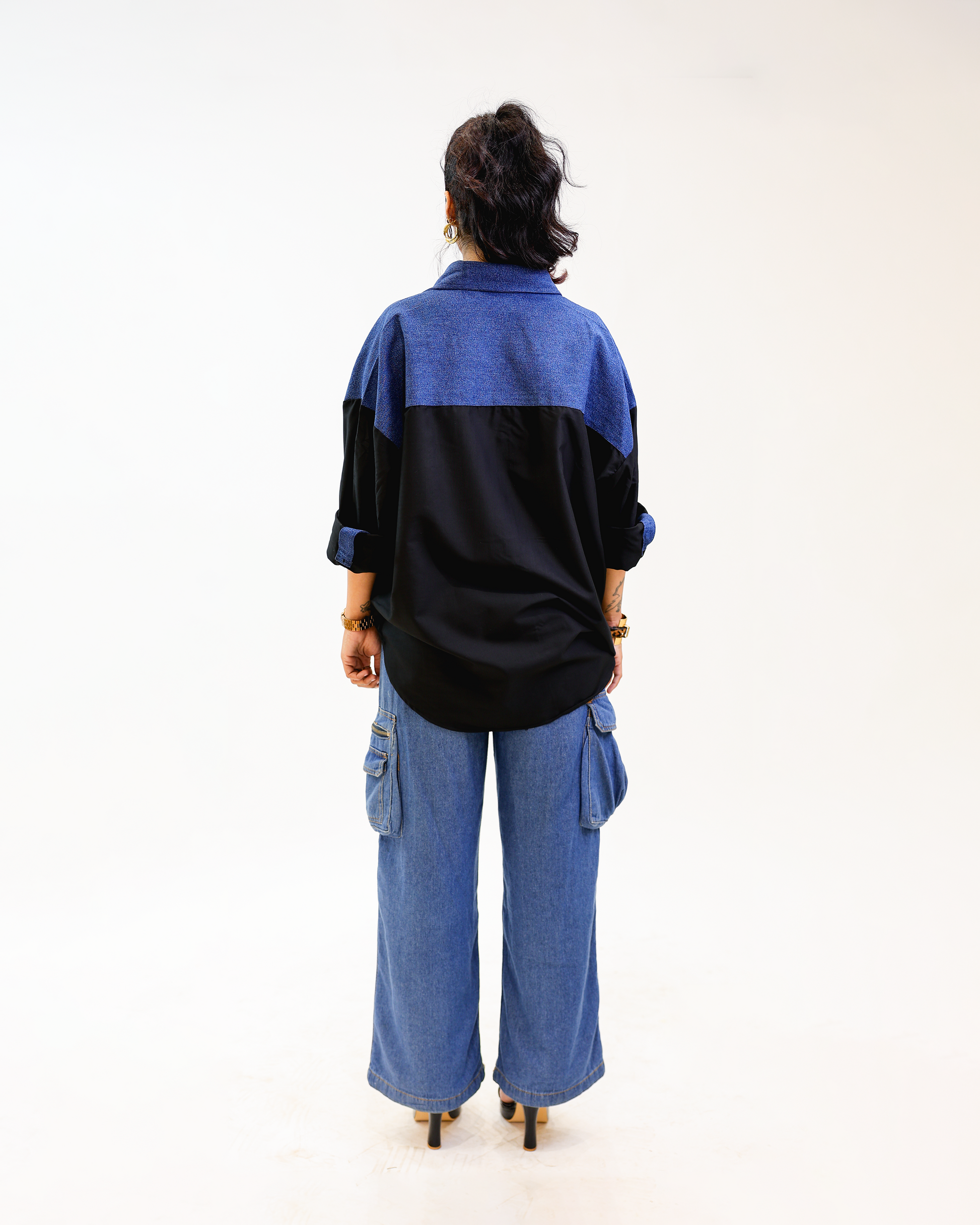 Midnight Denim shirt back view by Noa- Made with love