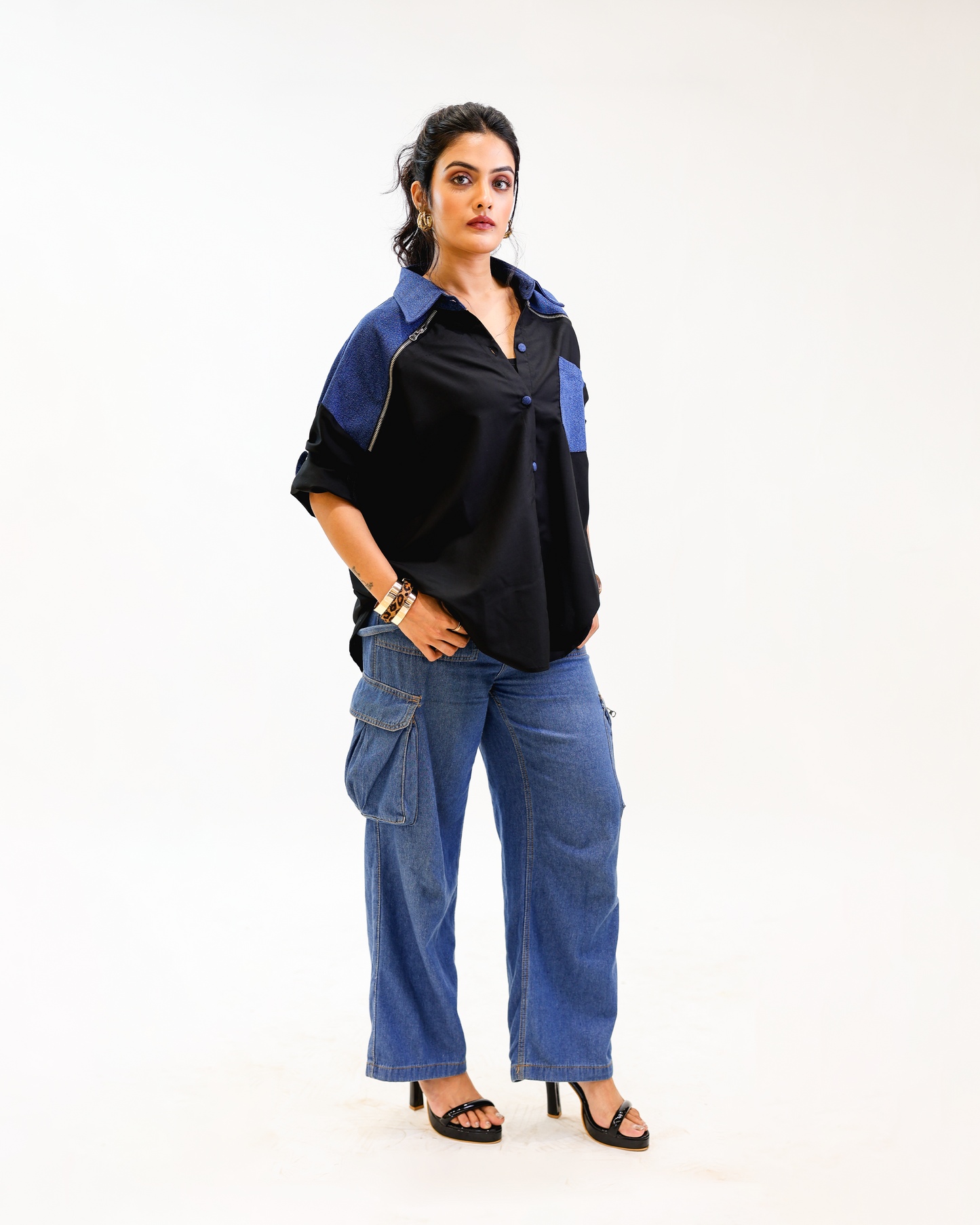 Midnight Denim shirt full view by Noa- Made with love