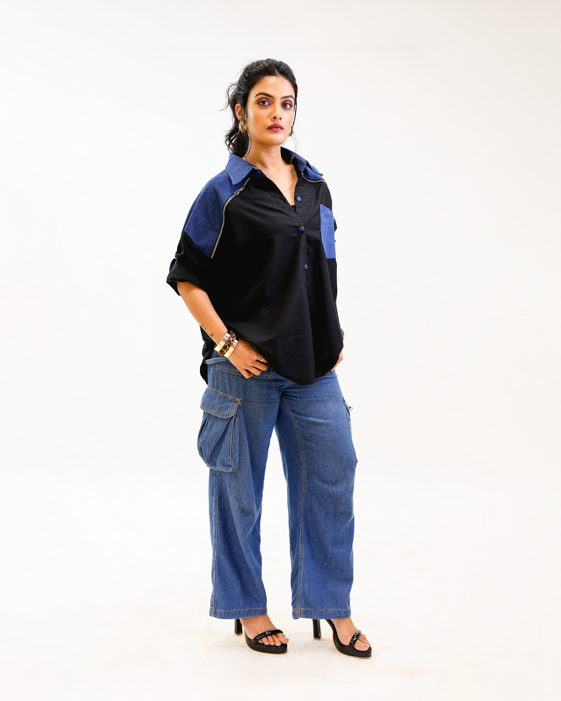 Midnight Denim shirt full view by Noa- Made with love
