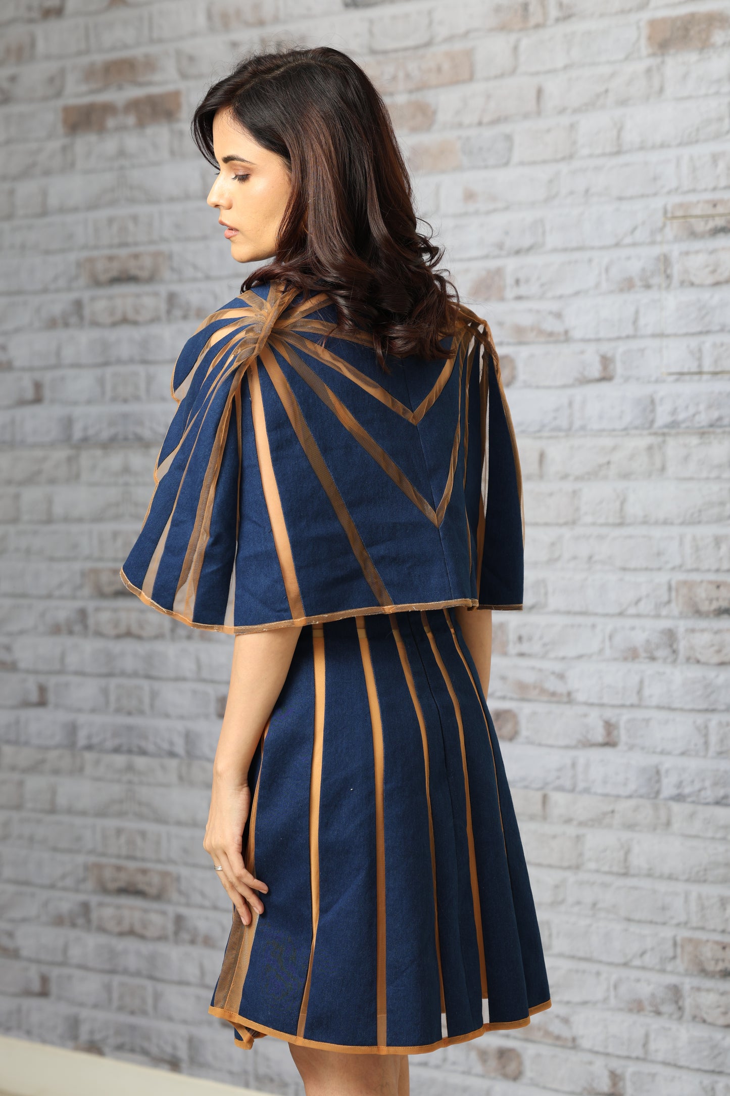 Denim Cape Dress