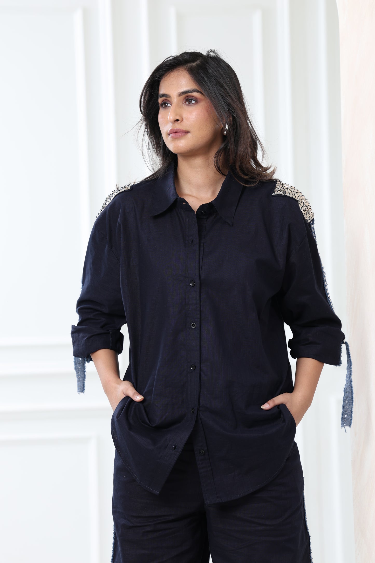 Navy Blue Linen coord set