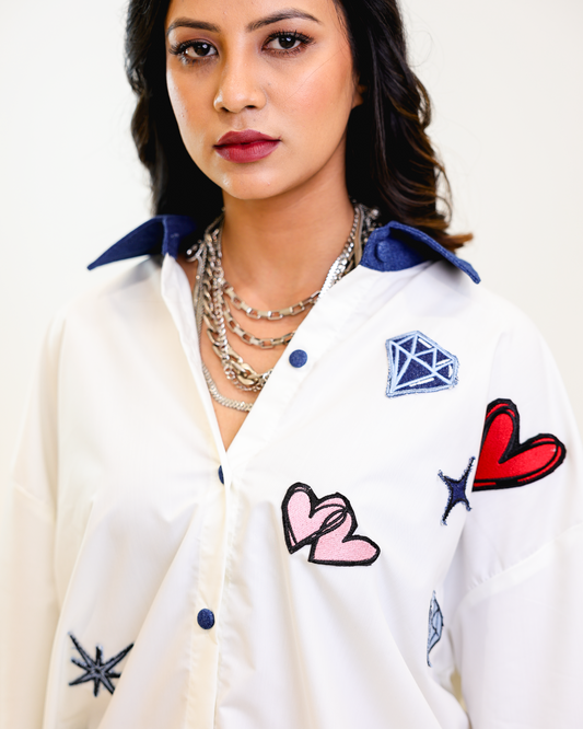 White Lovergirl oversized shirt by Noa-Made with Love